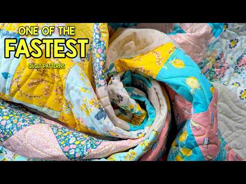 One Shockingly Fast Twin Size Quilt Made With 12 Fat Quarters! Shore Grid is Also Beginner Friendly!