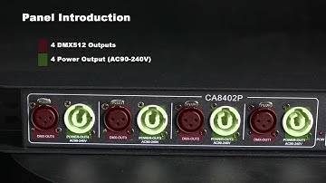 Pknight DMX512 Splitter - 1 In, 4 Out with 4x PowerCON Outputs