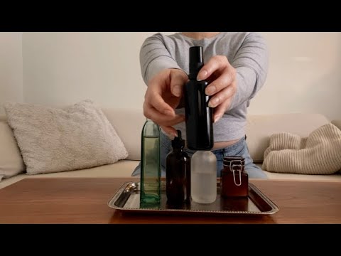 ASMR | Organizing Skin Care on a Tray (Soft Glass Sounds)