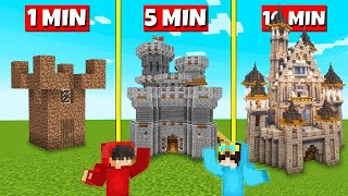 CASTLE BUILD BATTLE In Minecraft - NOOB VS PRO - Cash And Nico Parody