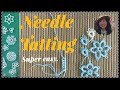 Needle Tatting Beginner DIY Basic Step by step Double St Chains picots Flower Rings 6 petals #1 Easy