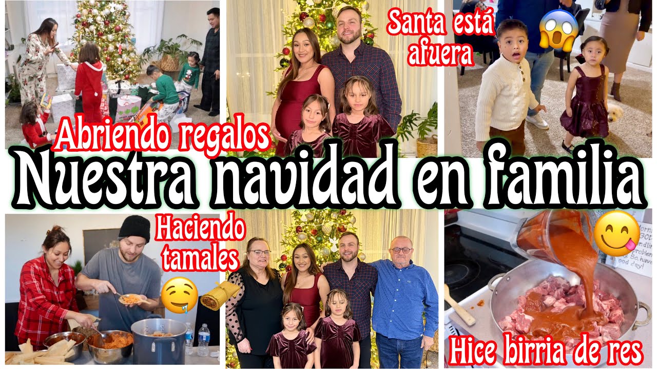 😍NAVIDAD CON MIS SUEGROS Y HERMANA🎅🏻 TAMALES Y BIRRIA 😋SANTA ESTA AFUERA DE LA CASA😱MUCHOS REGALOS🎁 
