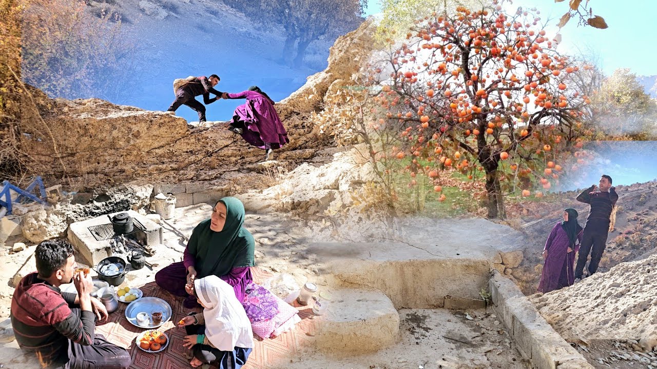 A great day in the mountains with Ali Asghar and Farideh collecting winter firewood