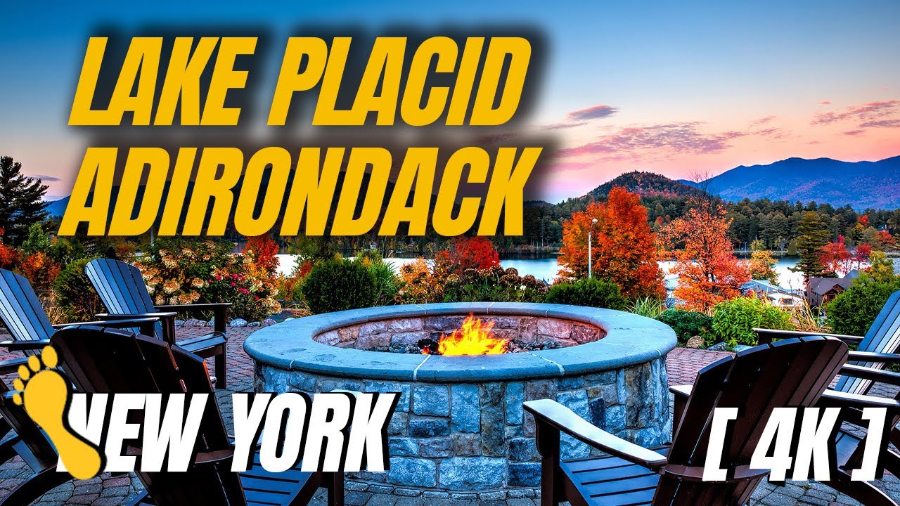 [4K] Lake Placid, The Best place to see Fall foliage in New York, NY fall 2021, Upstate NY Fall 2021