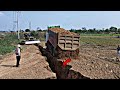Incredible! Landslide 25-T Dump Trucks Loading Soil Filling The Land&amp;An New Strong SHANTUI Bulldozer