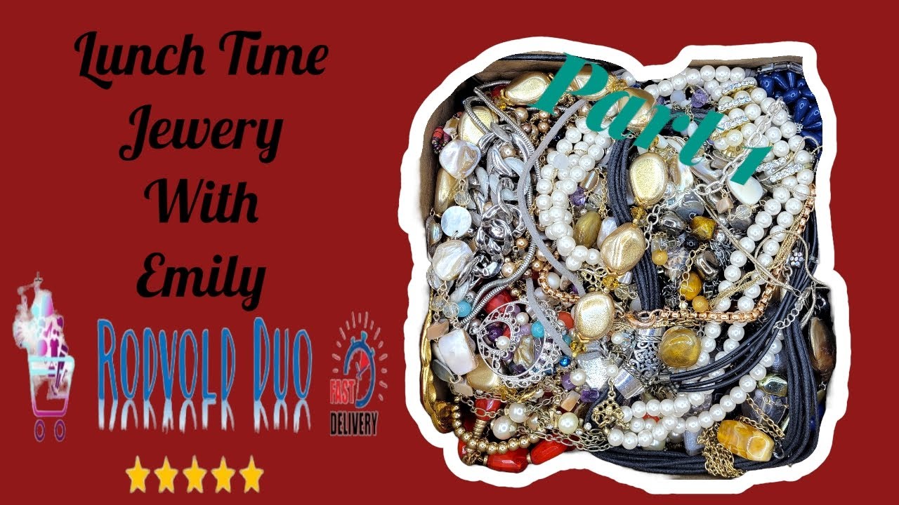 Lunch Time Jewelry with Emily Shop Goodwill 11.4 lbs Jewelry Unboxing