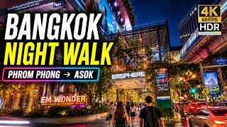 Bangkok Cyberpunk Night Walk 2026 🌃 Phrom Phong to Asok | Thailand [4K HDR]
