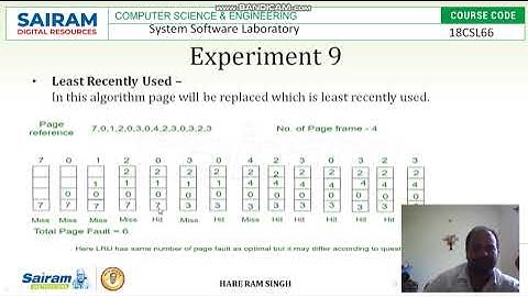 LabVideo 18CSL66  Program 9 Page Replacement  Hare Ram Singh
