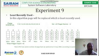 LabVideo 18CSL66  Program 9 Page Replacement  Hare Ram Singh