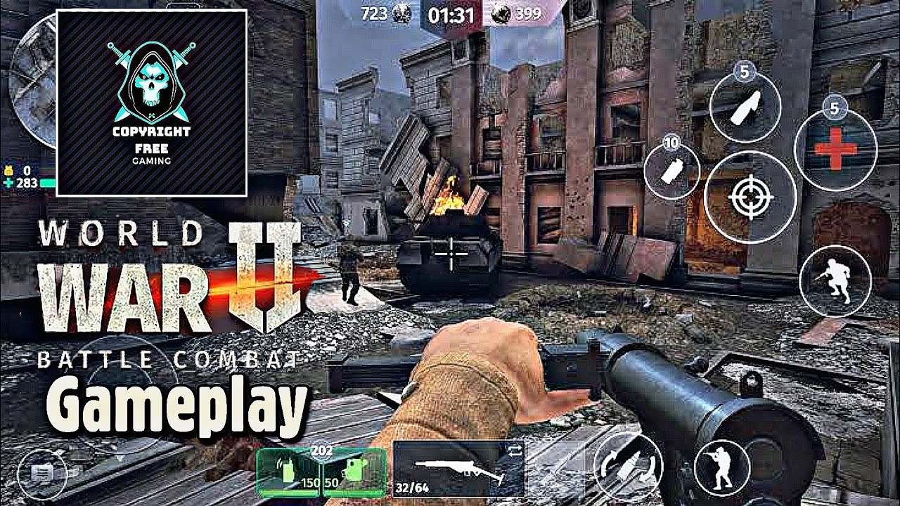 No Copyright Gameplay | WORLD WAR 2 GAMEPLAY | Copyright Free Gameplay | Free To Use
