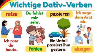 📚✨ Wichtige Dativ Verben im Deutschen (A1–B1) | Mit Beispielen &amp; Übersetzung 🇩🇪
