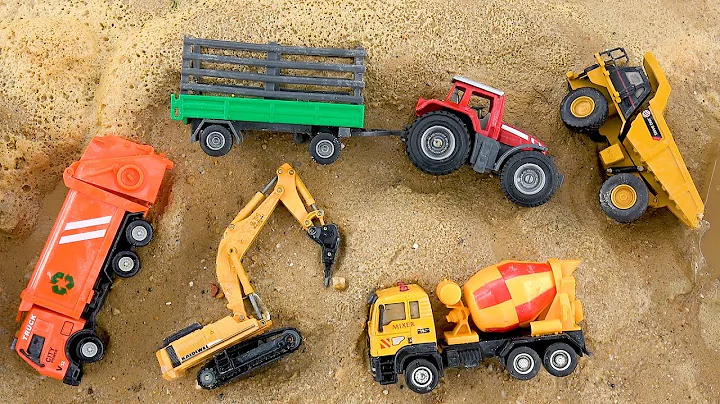 Find and rescue excavator trucks and cement trucks | Fire truck crane truck toy stories | BIBO TOYS