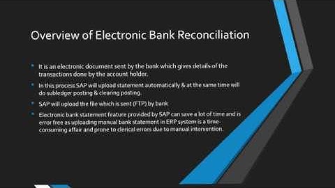 SAP - Configuration of Electronic Bank Reconciliation