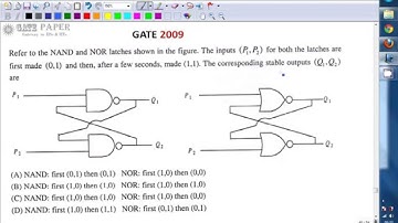 GATE 2009 ECE Output of NAND latch and NOR latch