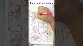 Portada roja decorativa junio - Bullet Journal
