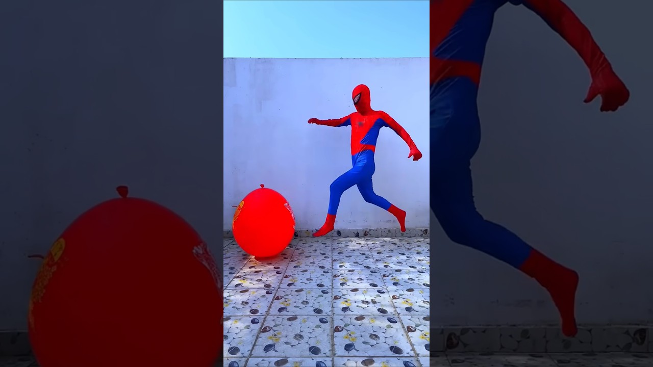 spider man balloon challenge 😂😂 