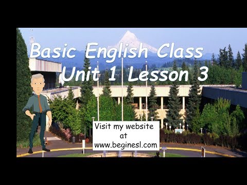 Basic English Class Unit 1 Lesson 3