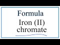 Iron(II) Chromate and Polyatomic Ions