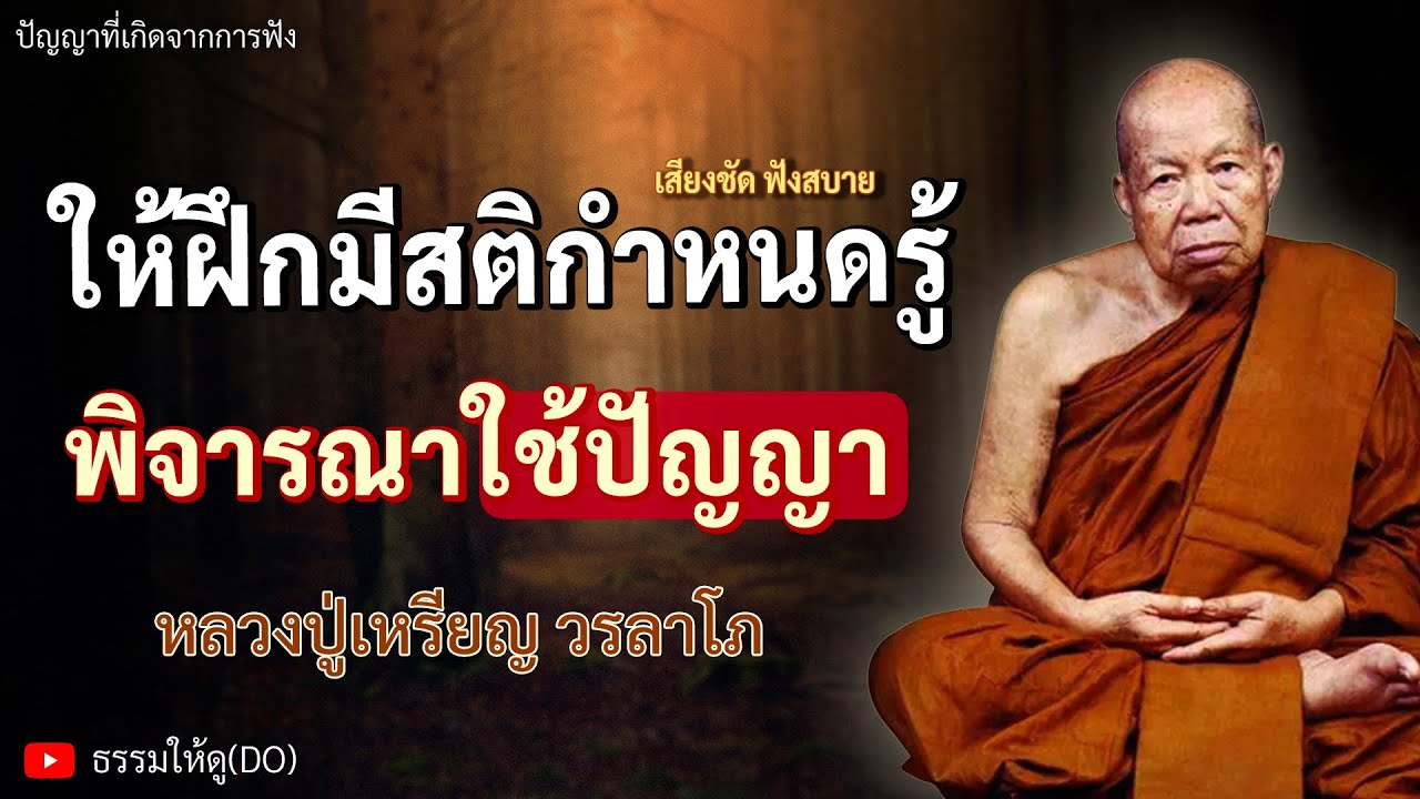 ให้ฝึกมีสติกำหนดรู้  และพิจารณาใช้ปัญญา | ฟังเทศน์หลวงปู่เหรียญ วรลาโภ | 