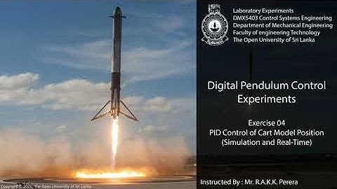 Digital Pendulum Control Experiment (Exercise 4.2 - PID Control of Cart Model Position)