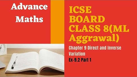 chapter 9 direct and inverse proportion class 8 Ex 9.2 ML AGGARWAL PART1