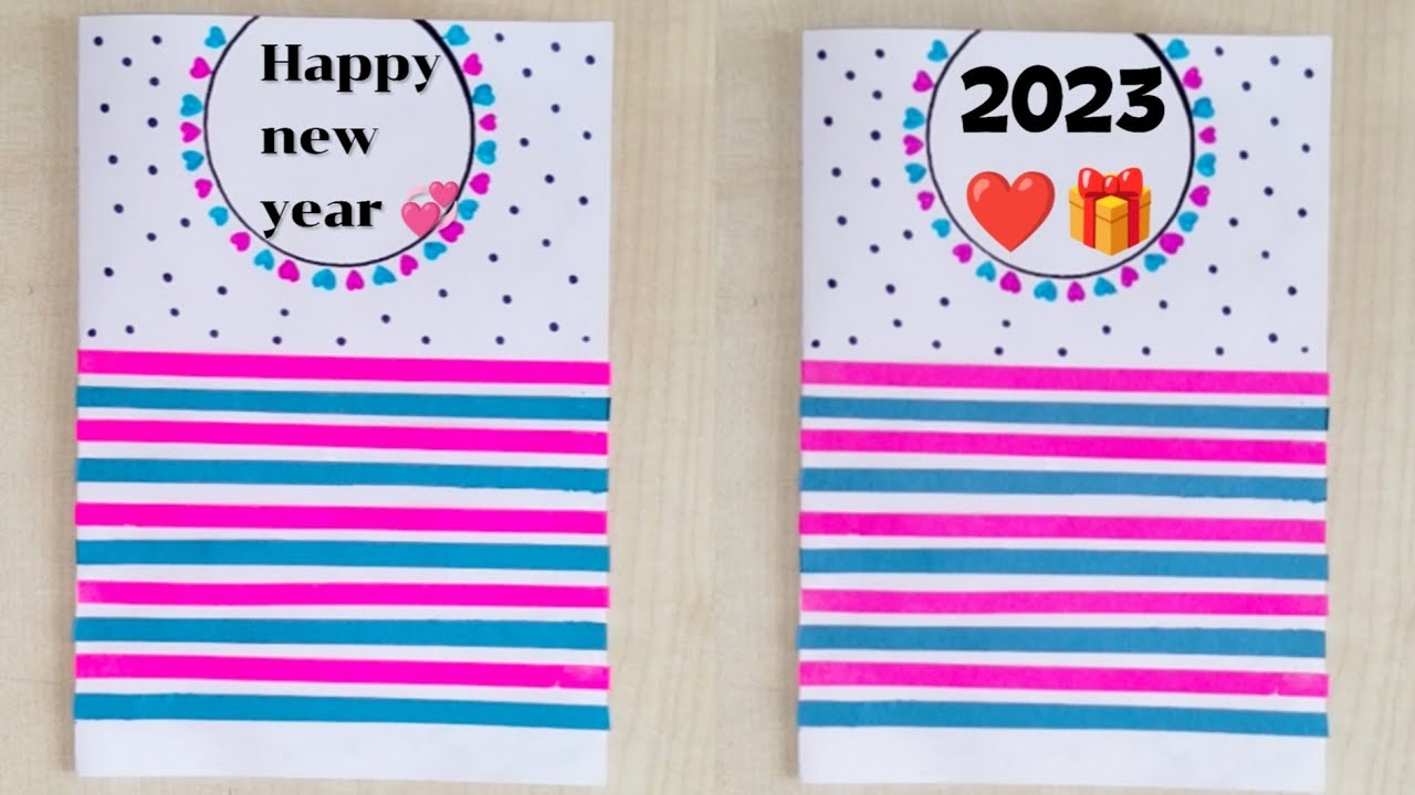 very-easy-happy-new-year-white-paper-card-2023-how-to-make-new-year