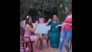 ملكة الجمال #انجي_مراد ترقص مع غادة بشور وممثلة نسيت اسمها 😂😁😂😂  رقص #انجي_مراد شي بيشهي 😋😋