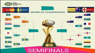Women's World Cup Semifinals 2023: Bracket  Dates, Teams ; Spain vs Sweden ; Australia vs England