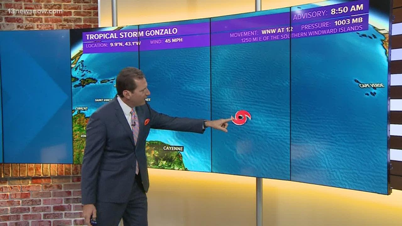 Tropical Storm Gonzalo makes history as earliest 'G' name storm in Atlantic history