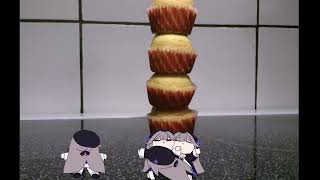 Lemon muffin tower falling over Smol KURUKURU Herta 2 Honkai Star Rail