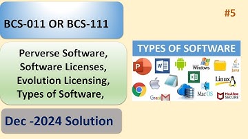 Perverse Software, Software Licenses, Evolution Licensing, Types of Software,  BCS-011 OR BCS-111 #5