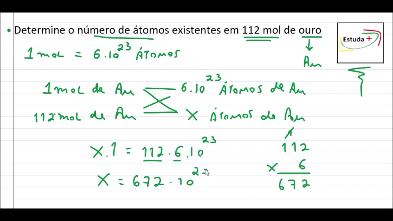 Determine O Número De átomos Existentes Em
