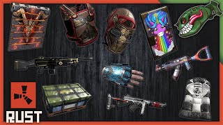 Rust Skins | Rainbow Pony & Molten Visage Doors, Azul Gloves, Corrupted AR, Doodle Thompson #237