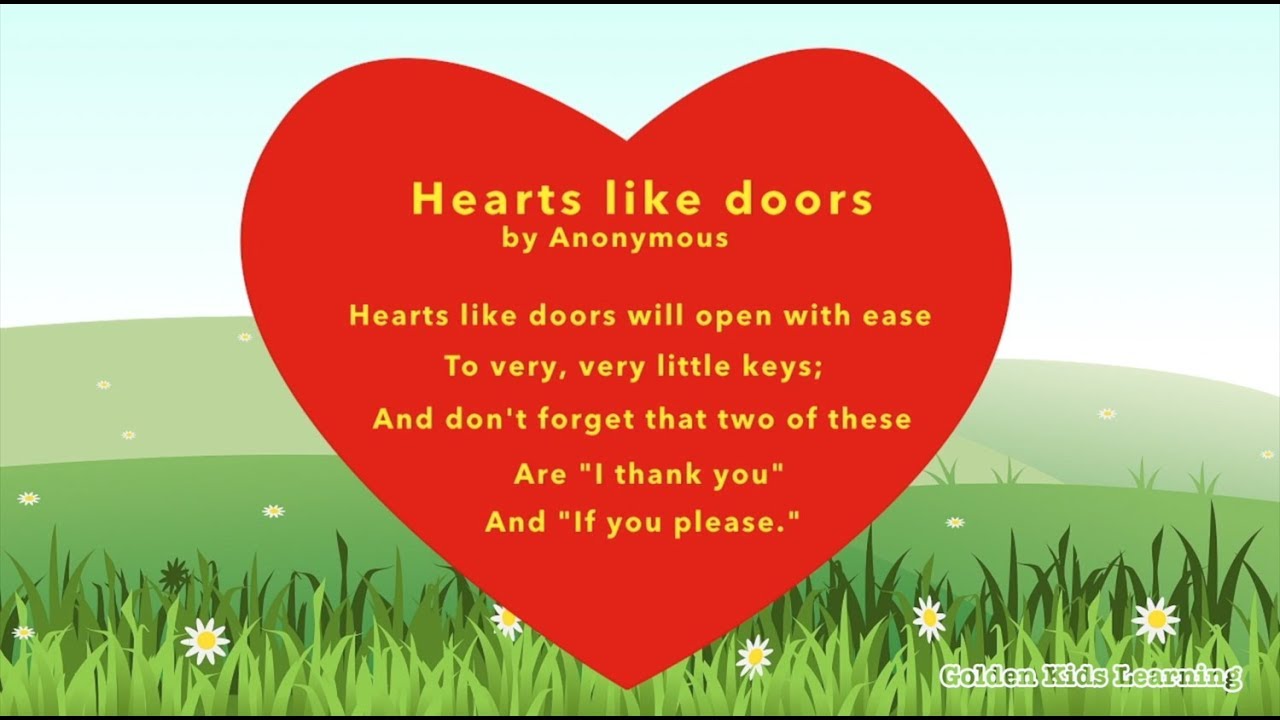Hearts Like Doors By Anonymous Poetry For Classical Curriculum Animated Poems Youtube Youtube