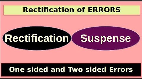 XI-6.4 | Rectification of Errors | Two sided Errors | One Sided Errors