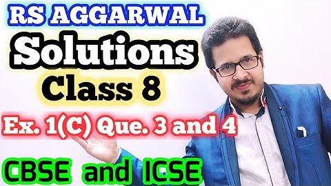 Rational Numbers | Class 8 Exercise 1C Question 3 and 4 | RS Aggarwal solutions | Class 8 solutions