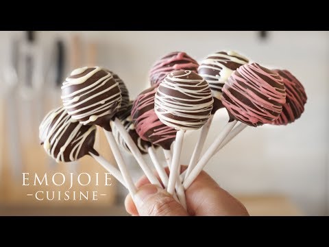 No-Bake Chocolate & Cake Pops - Lollipops | チョコ＆ケーキポップ オーブン無し簡単バレンタインレシピ | Emojoie Cuisine