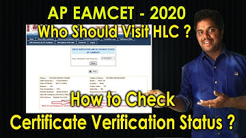 How to Check Certification Verification Status | AP EAMCET 2020 | Must Watch | Purushotam Academy
