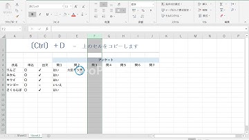 Excel｜〔Ctrl〕＋dで上のセルをコピーする