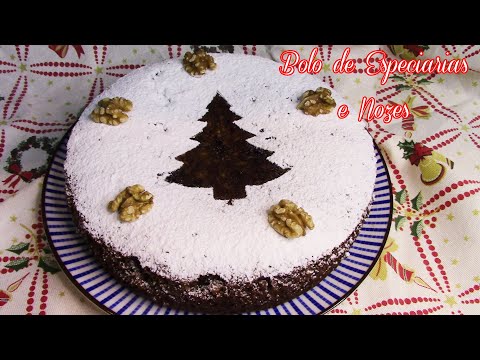 BOLO DE NATAL - MEL, NOZES E ESPECIARIAS - Delicioso e muito húmido!!!