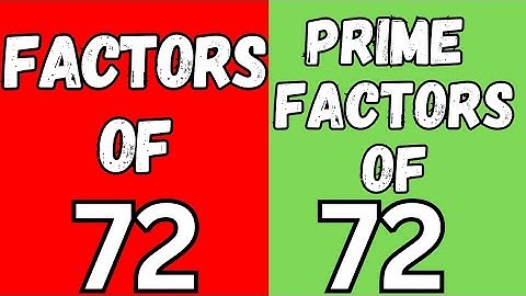 Factors of 72 using factor tree | Prime factors of 72 using factor tree | factor tree of 72