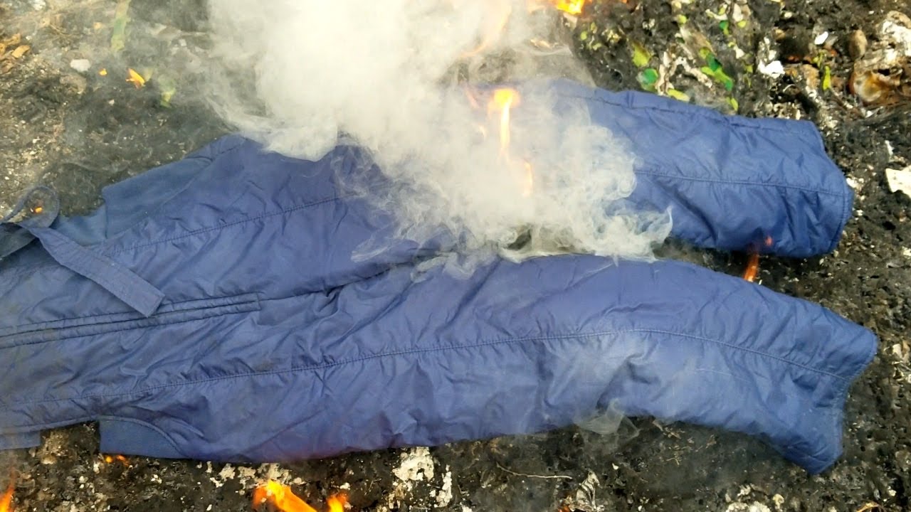 Burning nylon Ski / Snow Pants YouTube