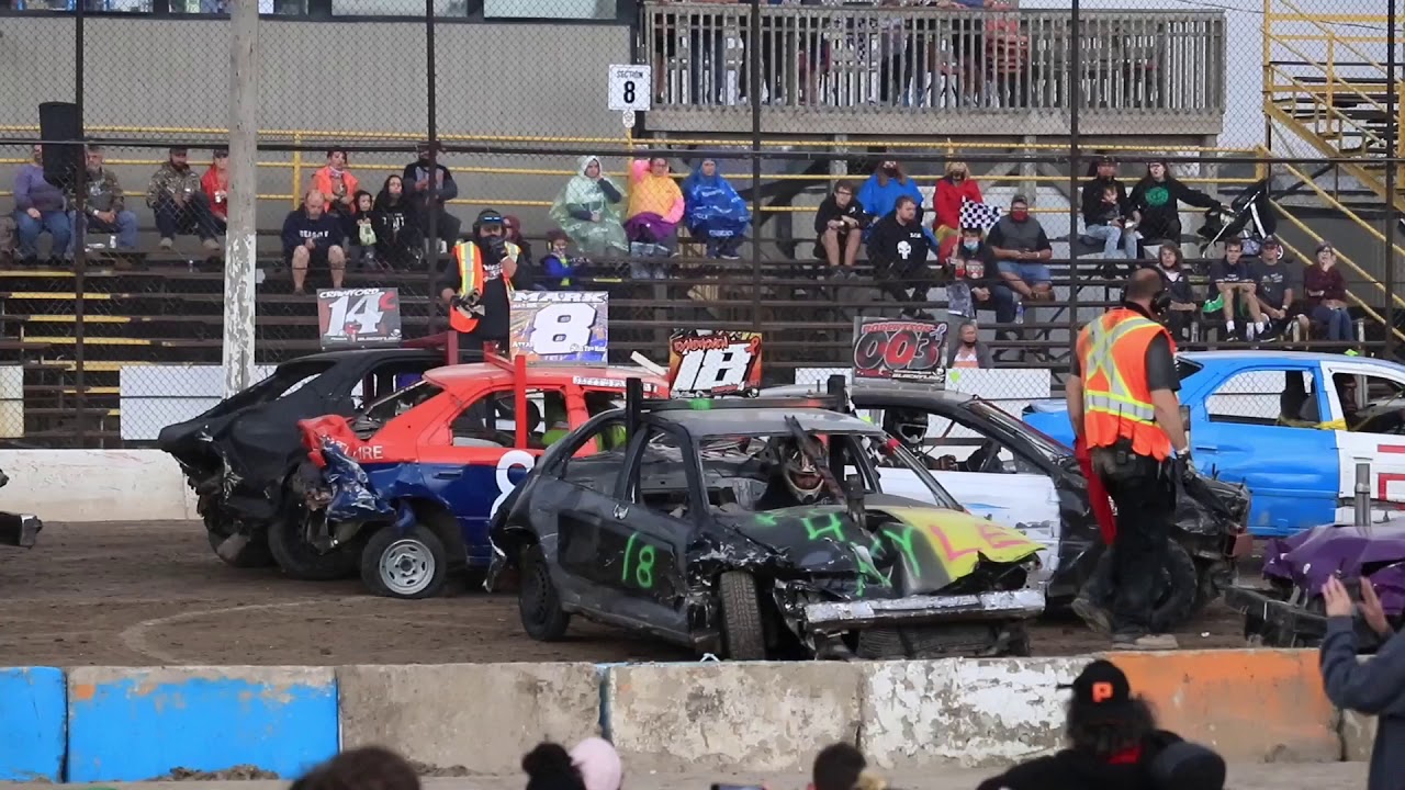 Merrittville Wreckfest Demolition Derby 2020 Mini heat 4 YouTube