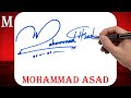 Mohammad asad name signature style  m signature style  signature style of my name mohammad asad