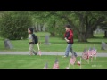 Hundreds of flags, crosses and flowers honor fallen service members