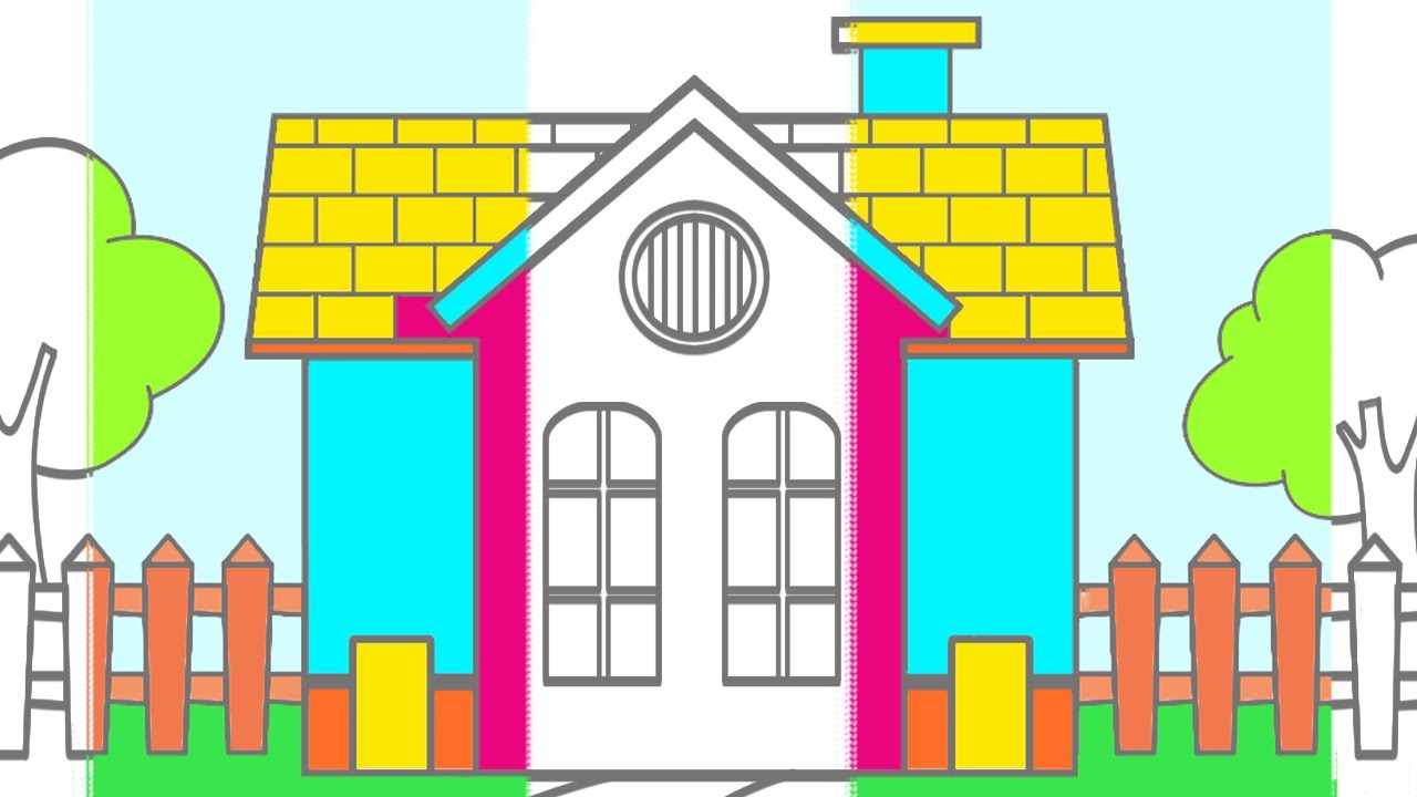 ghar ki drawing drawing ki video coloring of the House ڈرائنگ کلر Part 23 YouTube