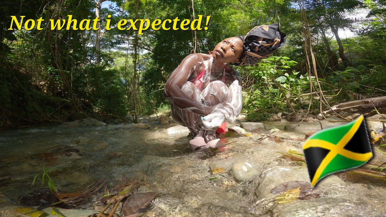 JAMAICAN OUTDOOR RIVER SHOWER ALONE !! RISKY BUT I HAD TO... YouTube