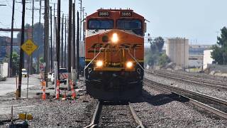 40 Minutes of Non-Stop Trains at Commerce, CA — BNSF, Amtrak & Metrolink in 8K