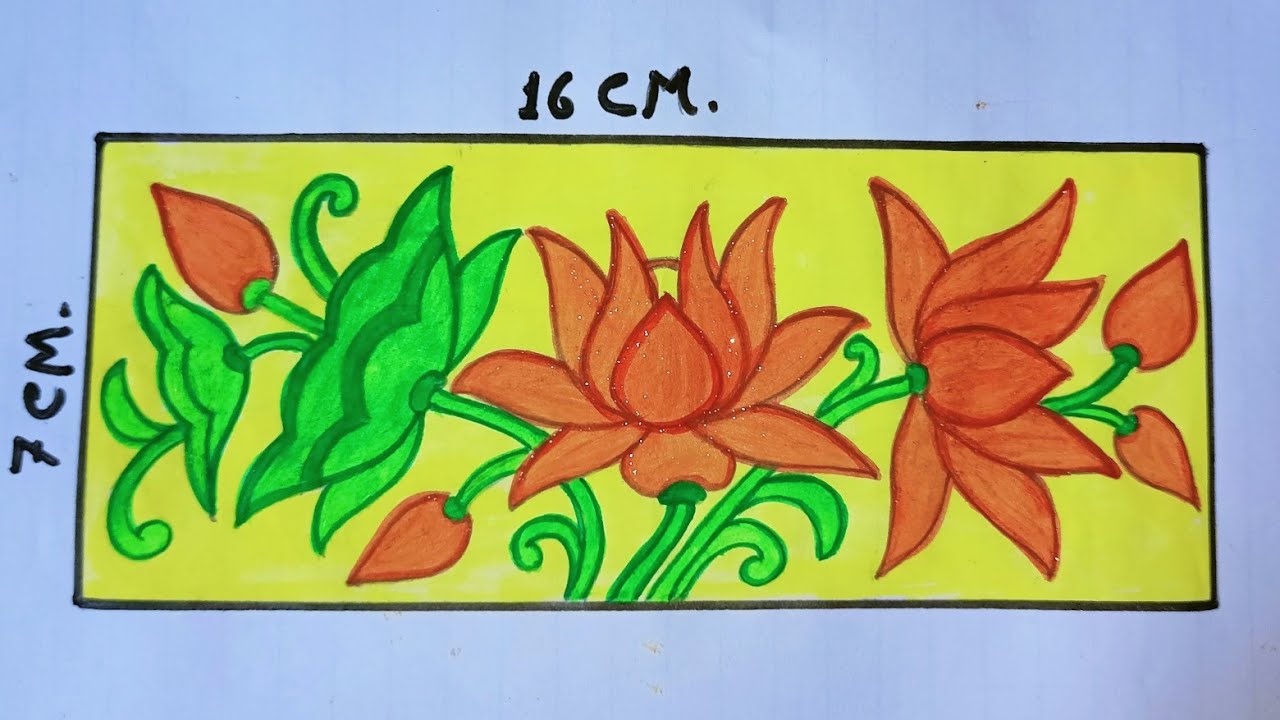 Download आयत में कमल का सुंदर फूल बनाना सीखें | How to draw a Lotus flower | Kamal ka Chitra Banana | K 💞amal