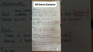 25 Kasım Çalışma Programı
